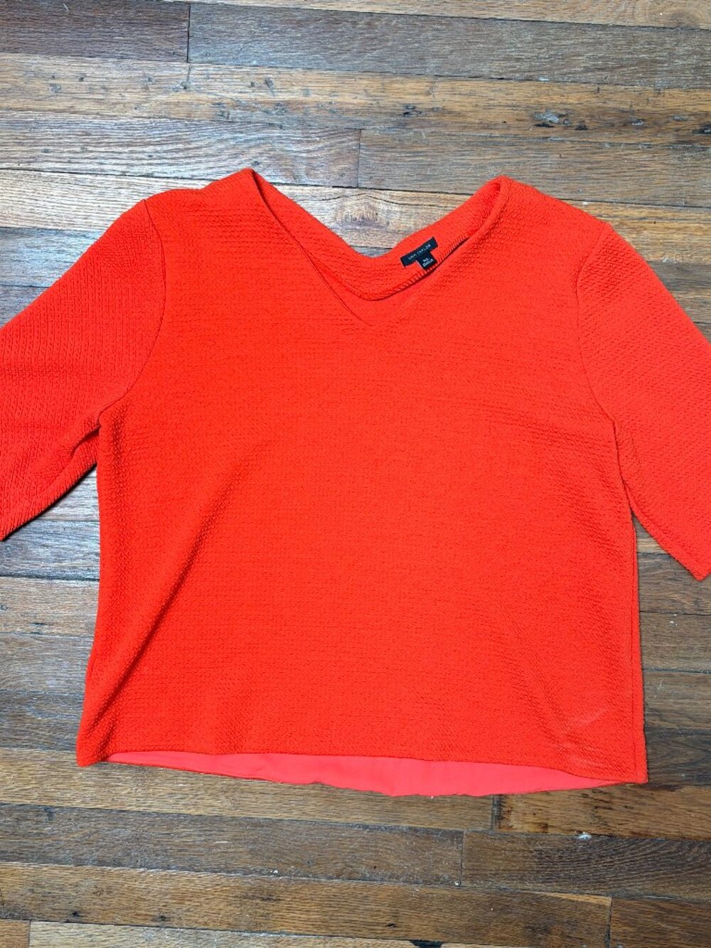 Ann Taylor Red Orange Textured Blouse Size XL